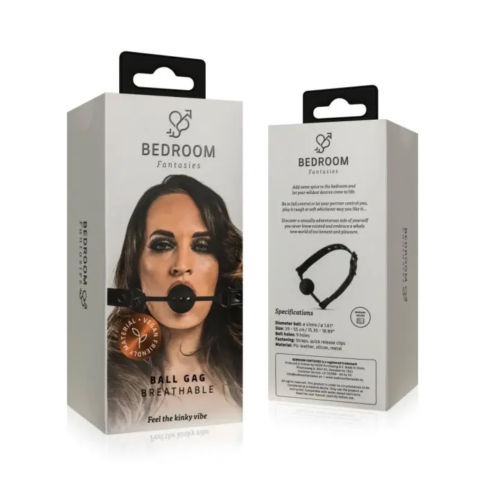Bedroom Fantasies Breathable Silicone Ball Gag – Black