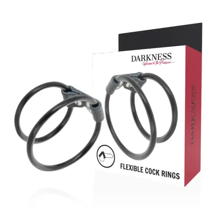 Darkness Adjustable Dual Ring System Leather & Rubber Universal Fit – Black
