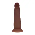 Divslāņu silikona reālistisks sliding skin dildo – 15.5 cm (6″) – brūns — Foto 2