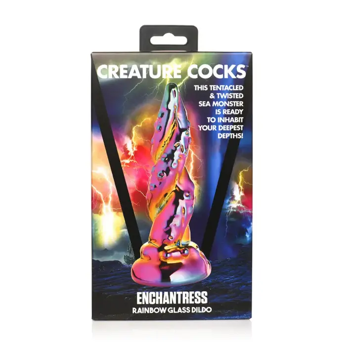 Enchantress - Varavīksnes krāsu stikla dildo – 16 cm (6.3″)