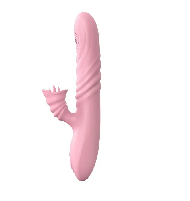 Angelia vibrators ar kustību, rotējošu vārpstu un mēles stimulatoru – 19 cm (7.5″) – ādas krāsa Foto 2