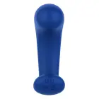 FORTO Curved Vibrating Plug – anālais spraudnis – silikons – zils – 10 režīmi — Foto 3