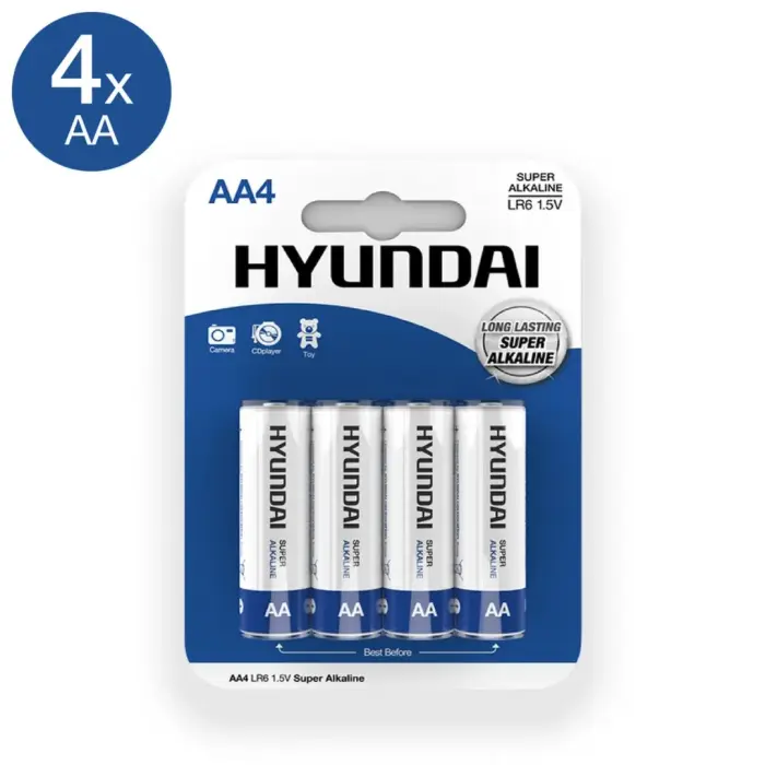 Super Alkaline AA (LR6) щелочные батарейки – 4 шт.