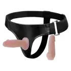 Baile Jessica strap-on komplekts ar 2 dildo – miesas krāsa Foto 1