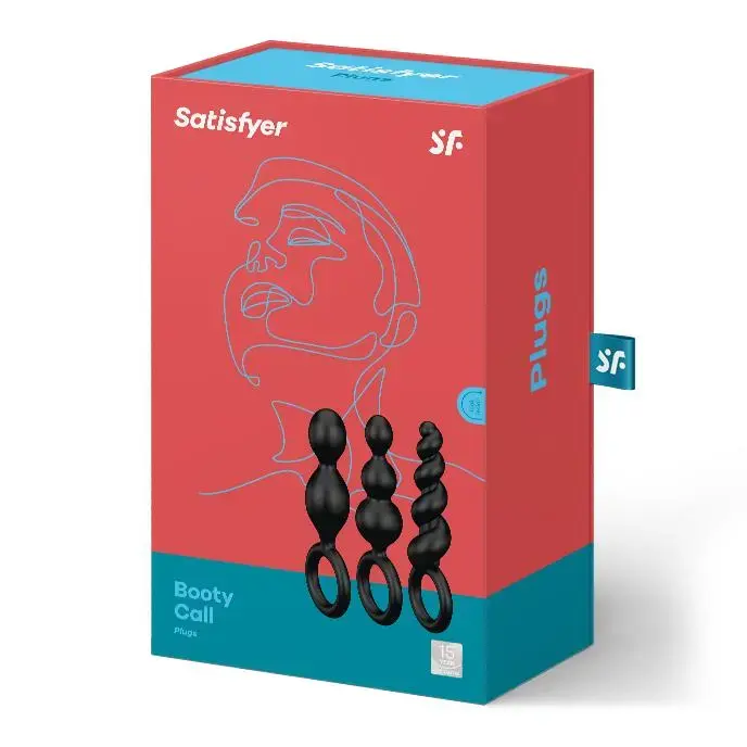 Satisfyer Booty Call anālo spraudņu komplekts – 14 cm – Melns