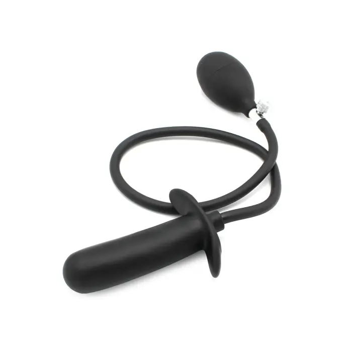 Piepūšams gluds dildo – melns Foto 6