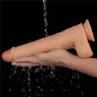 LoveToy Power Basics Cock – įkraunamas vibruojantis realistiškas dildo su siurbtuku – 28 cm (11 colių) — Nuotrauka 3