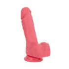 EasyToys – silikona dildo ar sēkliniekiem un piesūcekni – rozā – 17,5 cm — Foto 8