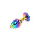 Varavīksnes krāsu anālais spraudnis ar dārgakmeni S – 7 cm (2.75″) — Foto 4