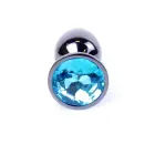 MyLove Toys Jewellery Dark Silver Plug – 7 cm – Light Blue — Photo 3