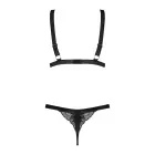 Obsessive Eloissa атласный комплект белья – чёрный – L/XL Фото num