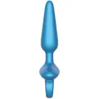 Slim Vibrating Anal Plug with Remote – Blue — Photo 4