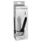 Master Series Double Trouble – dvigubas žiedas su dildo dvigubai penetracijai – juodas – 15,3 cm — Nuotrauka 1