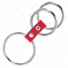 KINK Triple Metal Ring Set with Red Leather Connector 3.7–5 cm — Photo 3
