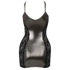 Cottelli Party – shimmering mini dress with lace inserts and rhinestone straps – silver/black – L — Photo 10