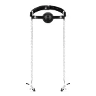 Bedroom Fantasies - Ball Gag with Nipple Clamps Black Foto 3