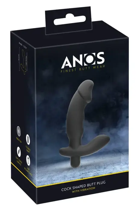 ANOS peņa formas anālais spraudnis – 14 cm (5.5″) – Melns