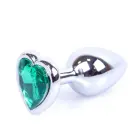 MyLove Toys Jewellery Silver анальная пробка в форме сердца – 7 cm – Зеленый — Фото 2
