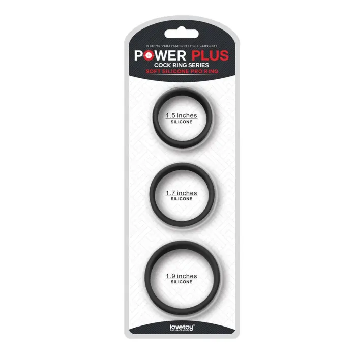 Power Plus Soft Silicone Pro Ring – 3 ļoti stiepjami gredzeni – hipoalerģiski