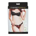 Sportsheets Saffron – reguliuojami dirbtinės odos strap-on diržai – juodi/raudoni — Nuotrauka 2