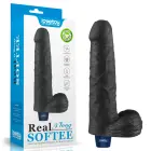 REAL SOFTEE Uzlādējams vibrējošs dildo – 23 cm (9″) – Melns Foto 1