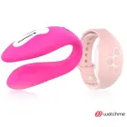 Wearwatch Dual Technology porų vibratorius su WatchMe nuotolinio valdymo laikrodžiu – fuksija/rožinė — Nuotrauka 2