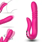 Luksuslik pöörlev tõukav vibraator – 18 cm (7″) – punane — Foto 11