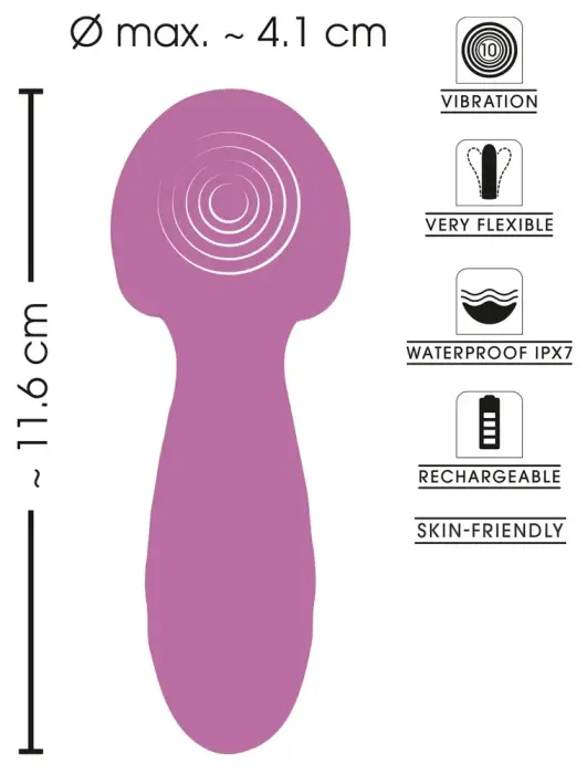 Sweet Smile metālisks mini vibrators – 11.6 cm (4.6″) – daudzkrāsains Foto 11