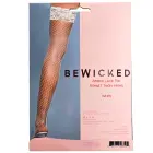 Be Wicked Amber чулки до бедра с кружевной лентой и сетчатым узором – белые – One Size — Фото 5