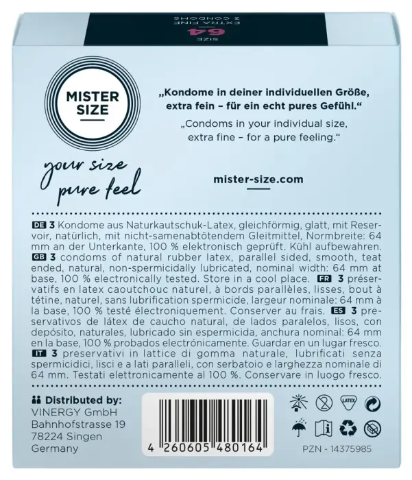 Mister Size 64 mm презервативы – 3 шт. Фото num
