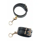 Guilty Pleasure GP Premium Hog Tie Set – hog tie set – vegan leather – black – gold details — Photo 5