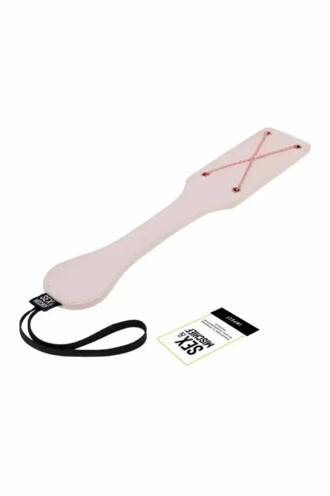 Peaches 'N Creame Chain Impression Paddle – faux leather paddle with chain imprint – rose gold – 32 cm