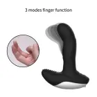 Silicone Prostate Massager with Pulsating Function, Heating and Remote Control – Black — Photo 3