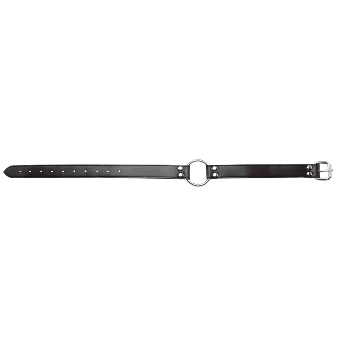 Ouch! Adjustable Leather Ring Gag – Black
