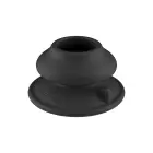 Ribbly Glass Ribbed Dildo with Suction Cup – 20 cm (8″) – Black — Photo 5