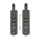 Ouch! Leather Wrist Cuffs – Black — Photo 2