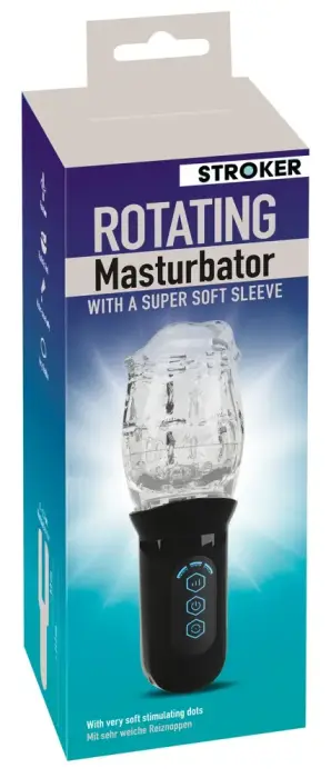 STROKER rotējošs masturbators – caurspīdīgs