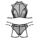 Cottelli BONDAGE комплект из топа, трусиков с подвязками и наручников – 3 XL – чёрный — Фото 8