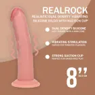 Dual Density Curved Realistic Vibrating Dildo – 20.3 cm (8″) – Skin — Photo 5