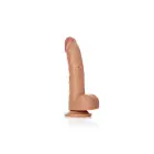 Lenktas realistiškas dildo su sėklidėmis ir siurbtuku – 20,5 cm (8″) – Kūno spalva Photo