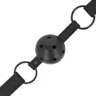 Intense Fetish Vegan Leather Ball Gag – Adjustable – Black — Photo 3