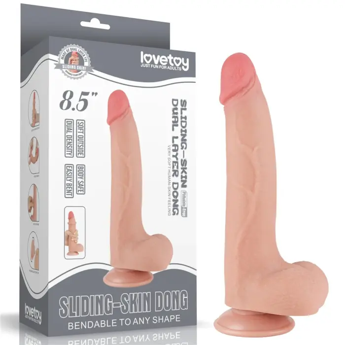 Sliding Skin Dual Layer Dong – 21.5 cm (8.5″) – Flesh
