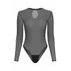 Guilty Pleasure Lingering Longsleeve Body – ilgarankis skaidrus elastinis body su aukšta apykakle – juodas – Dydis: L/XL — Nuotrauka 5