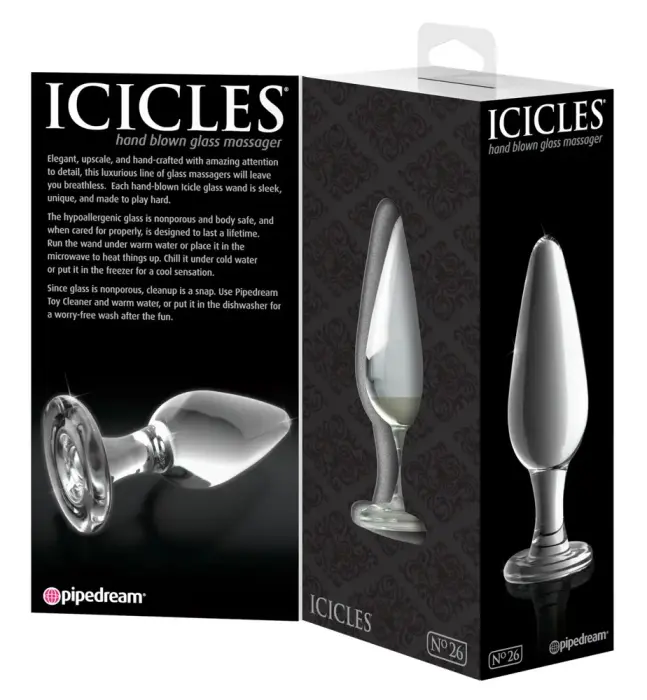 Icicles № 26 стеклянный дилдо – 11 см (4.3″) – Прозрачный Фото num