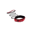 Sportsheets Ex's and Oh's Collar & Leash – sarkans – mākslīgā āda – regulējams līdz 40,6 cm — Foto 5