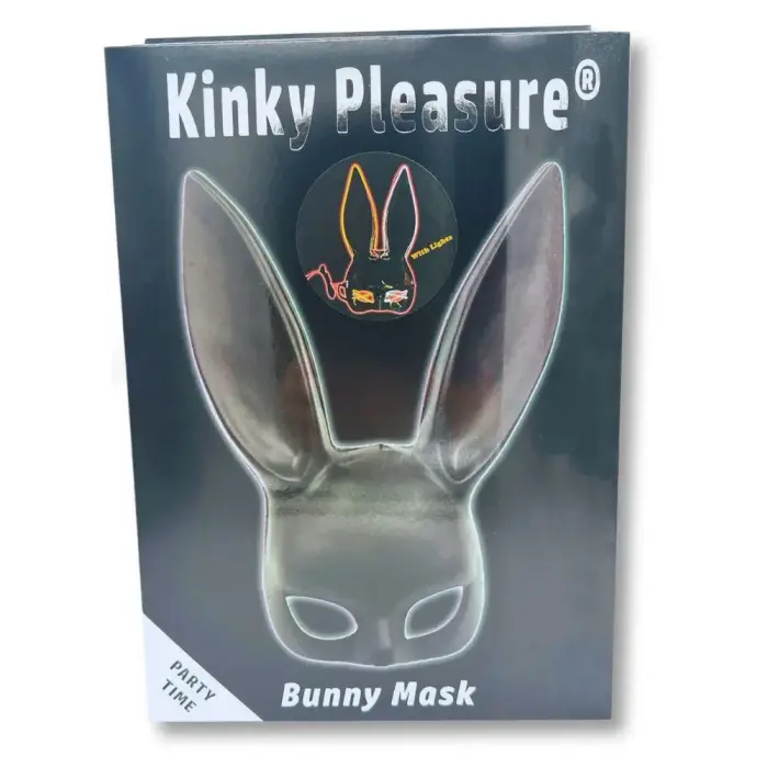 Kinky Pleasure Bunny Mask Deluxe – чёрная со светодиодной подсветкой