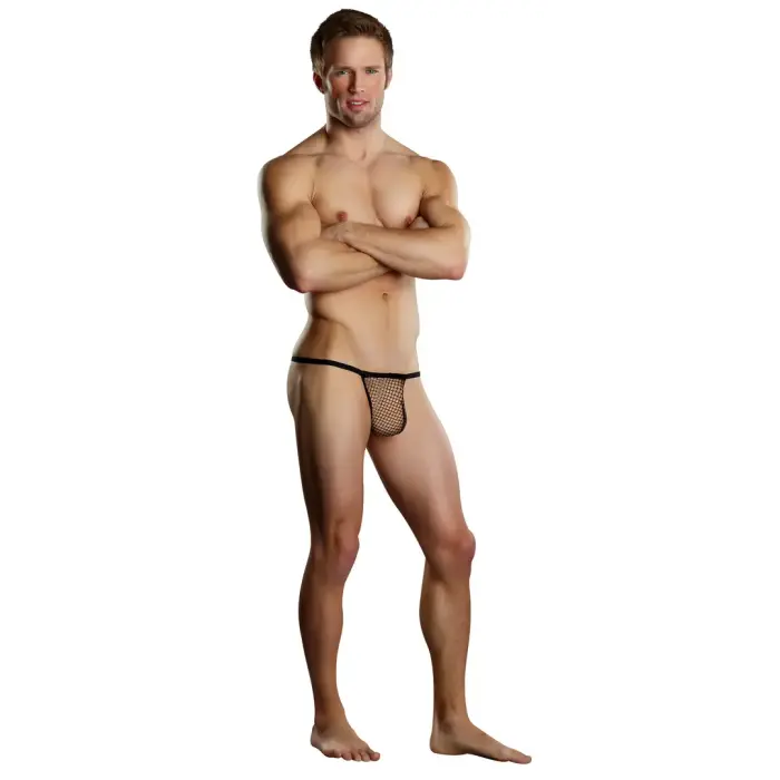 Male Power Pose vīriešu stringi – melni – One Size Foto 2