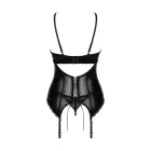 OBS korsetikomplekt – wet look ja pits – must – XL/2XL — Foto 4
