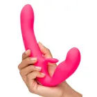Happy Rabbit vibrējošs bezsiksnu strap-on – rozā — Foto 6
