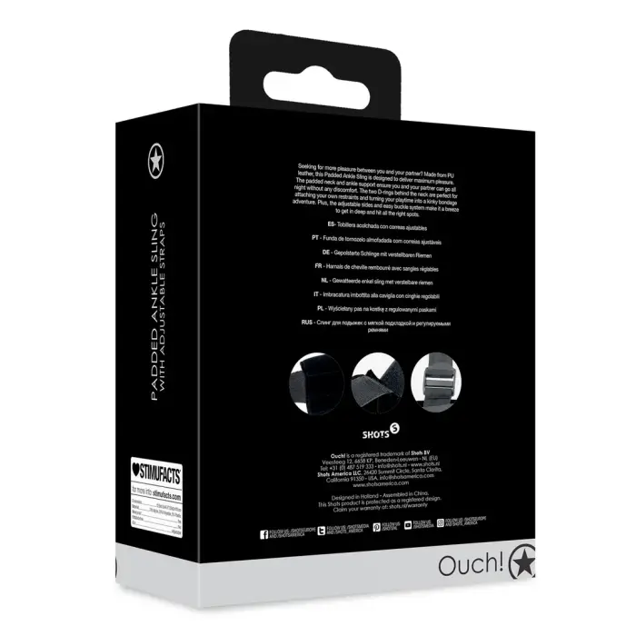 Polsterēta potīšu cilpa ar regulējamām siksnām – melna Foto 2